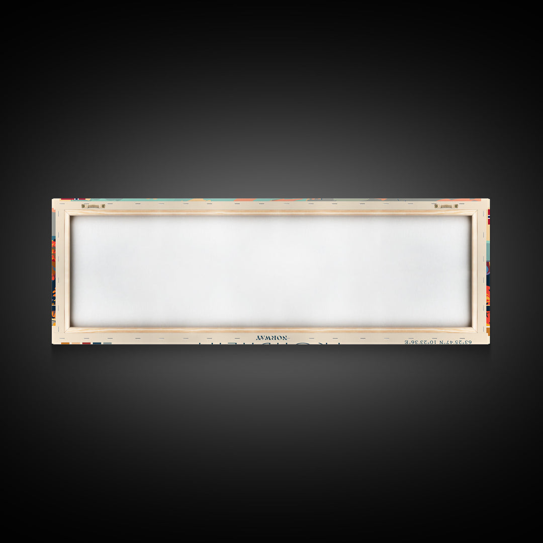 Trondheim Norway Travel Print Wall Art, Panoramic City Art, Travel Art, Wall Decor, Vacation Gift, Framed Canvas Print Or Metal Art