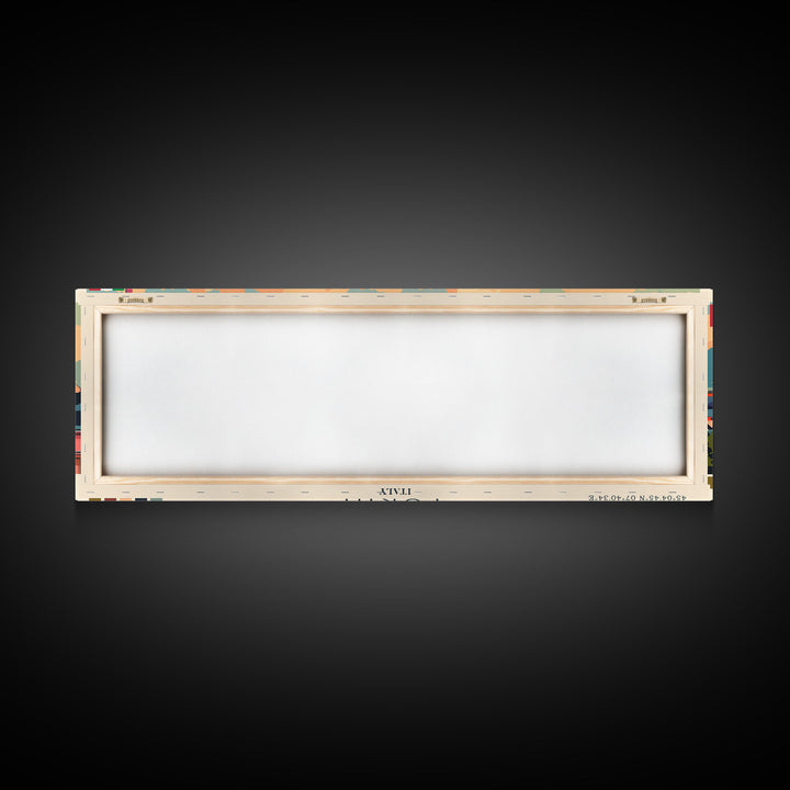 Turin Italy Panoramic Travel Poster, Framed Canvas Print or Metal Wall Art, Travel Art, Home Decor, Panoramic Painting, Midcentury Art