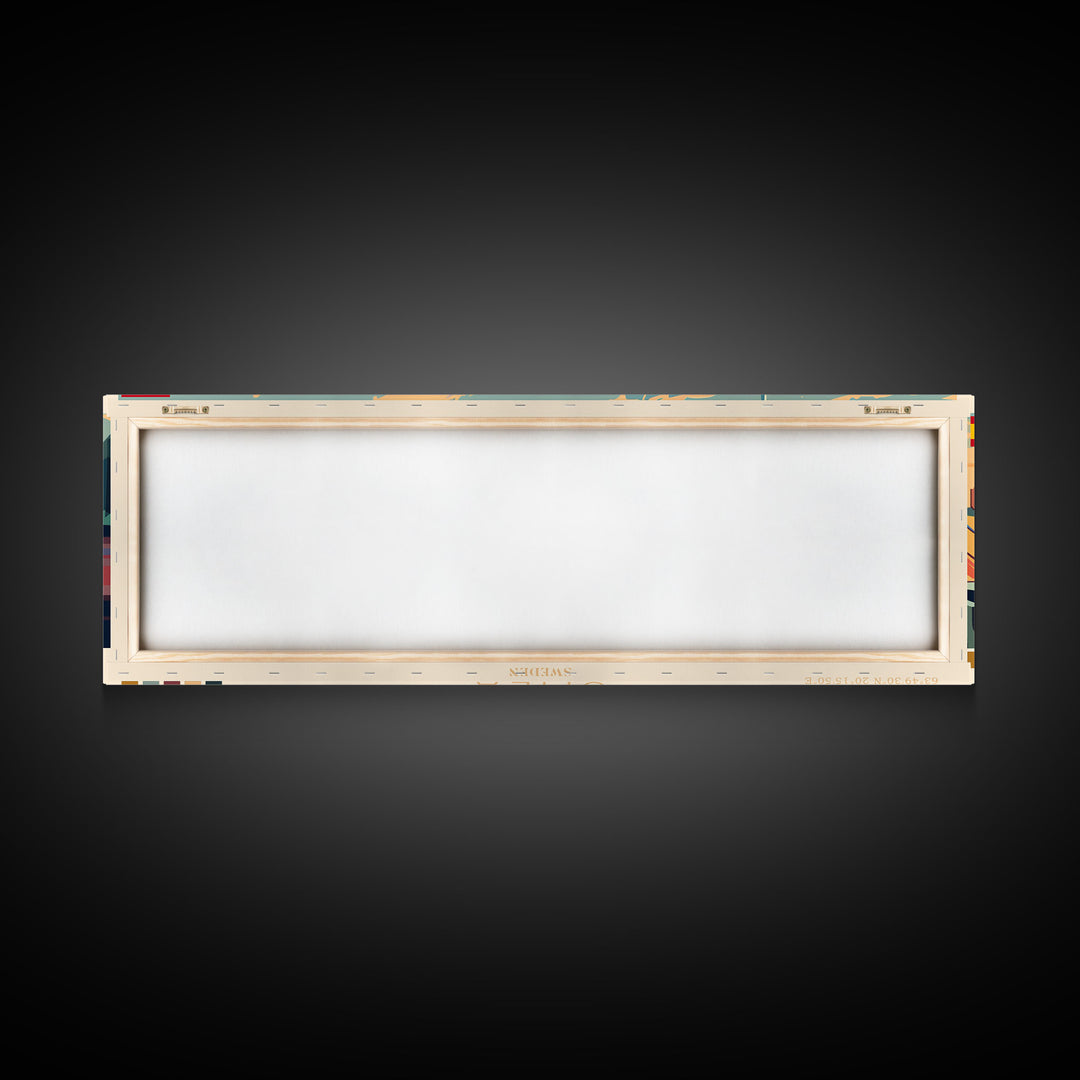Ume Sweden Panoramic Travel Poster, Framed Canvas Print or Metal Wall Art, Travel Art, Home Decor, Panoramic Painting, Midcentury Art