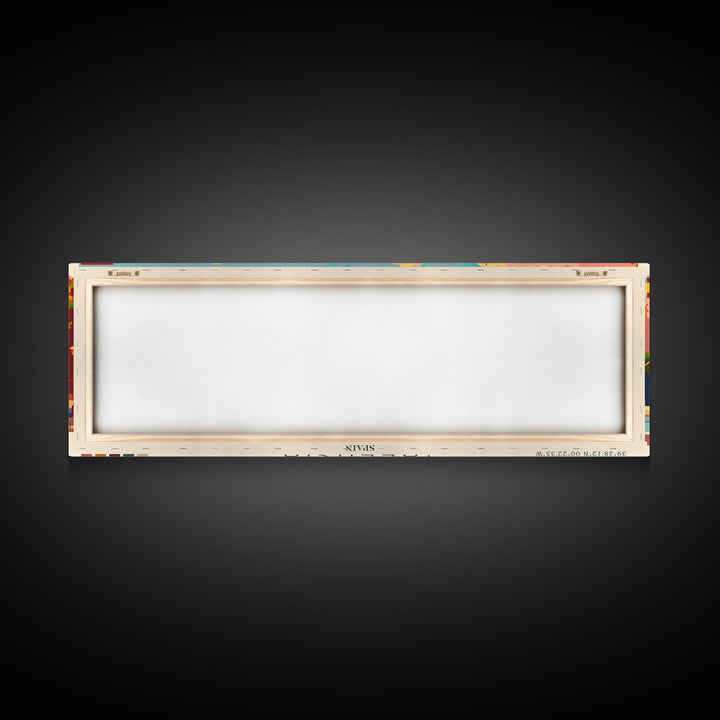 Valencia Spain Travel Art, City Art, Framed Canvas Print or Metal Wall Art, Europe Travel Poster, Panoramic Wall Art, Extra Wide Wall Art