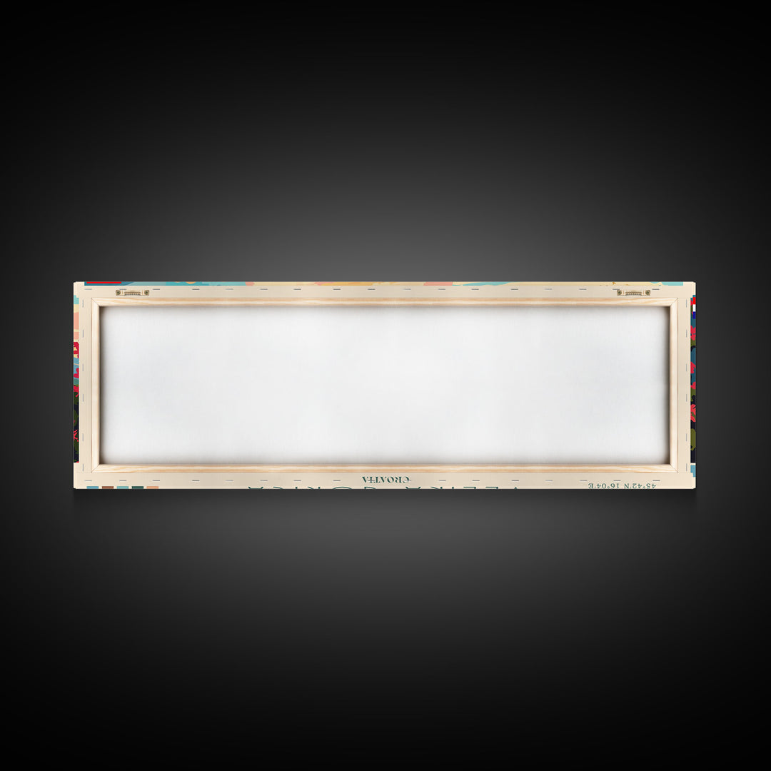 Velika Gorica Croatia Panoramic Travel Poster, Framed Canvas Print or Metal Wall Art, Travel Art, Home Decor, Panoramic Painting, Midcentury Art