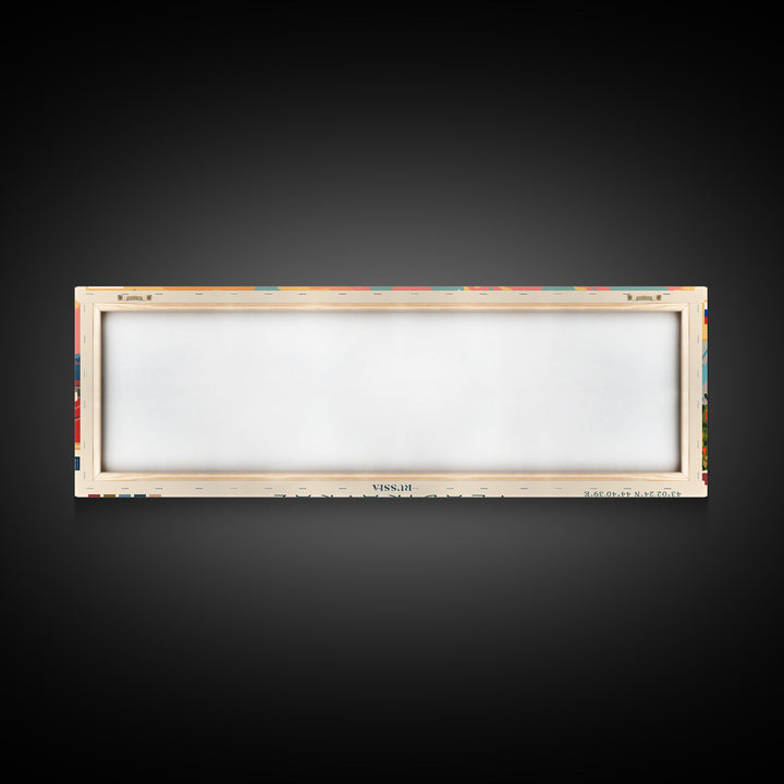 Vladikavkaz Russia Panoramic Travel Poster, Framed Canvas Print or Metal Wall Art, Travel Art, Home Decor, Panoramic Painting, Midcentury Art