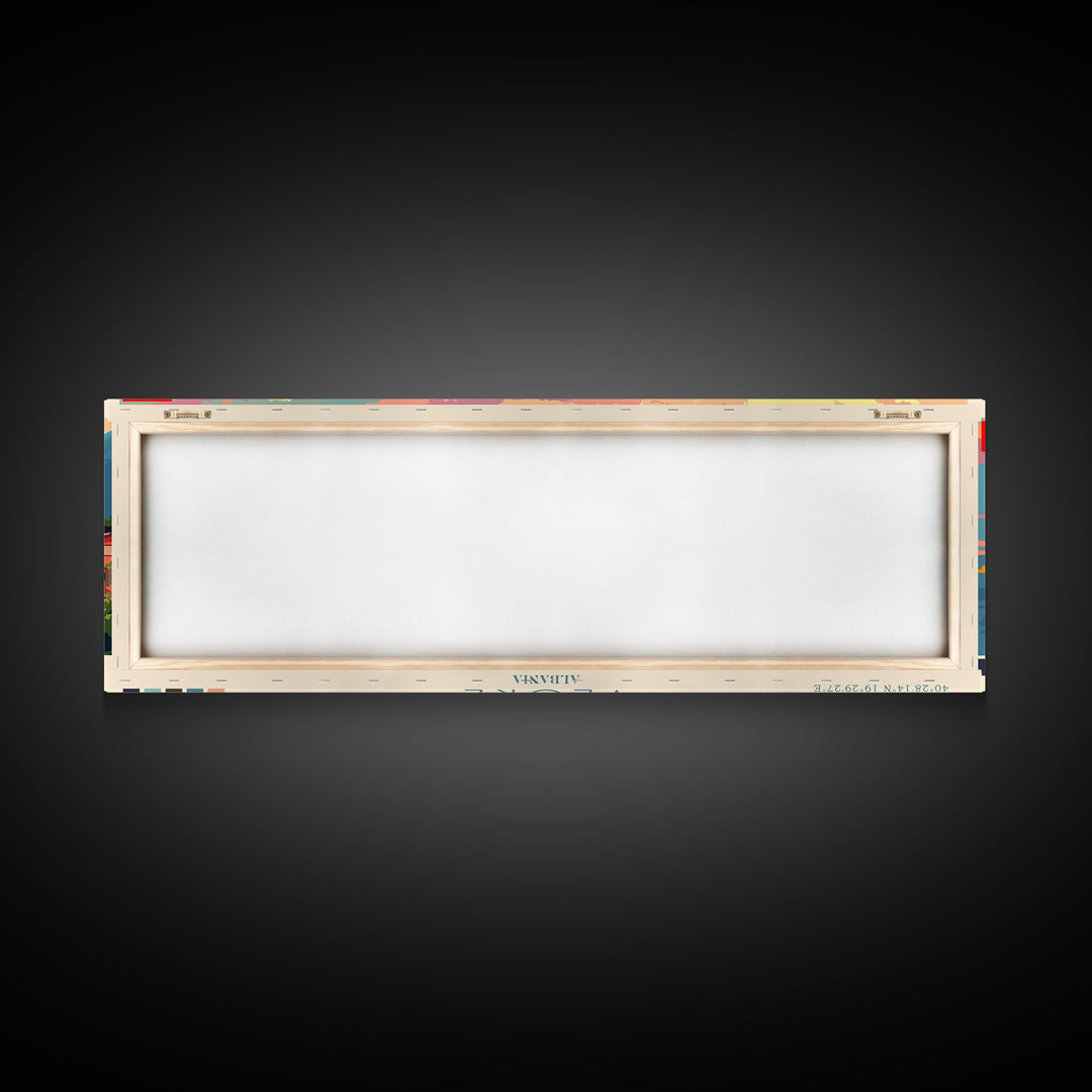 Vlore Albania Travel Art, City Art, Framed Canvas Print or Metal Wall Art, Europe Travel Poster, Panoramic Wall Art, Extra Wide Wall Art