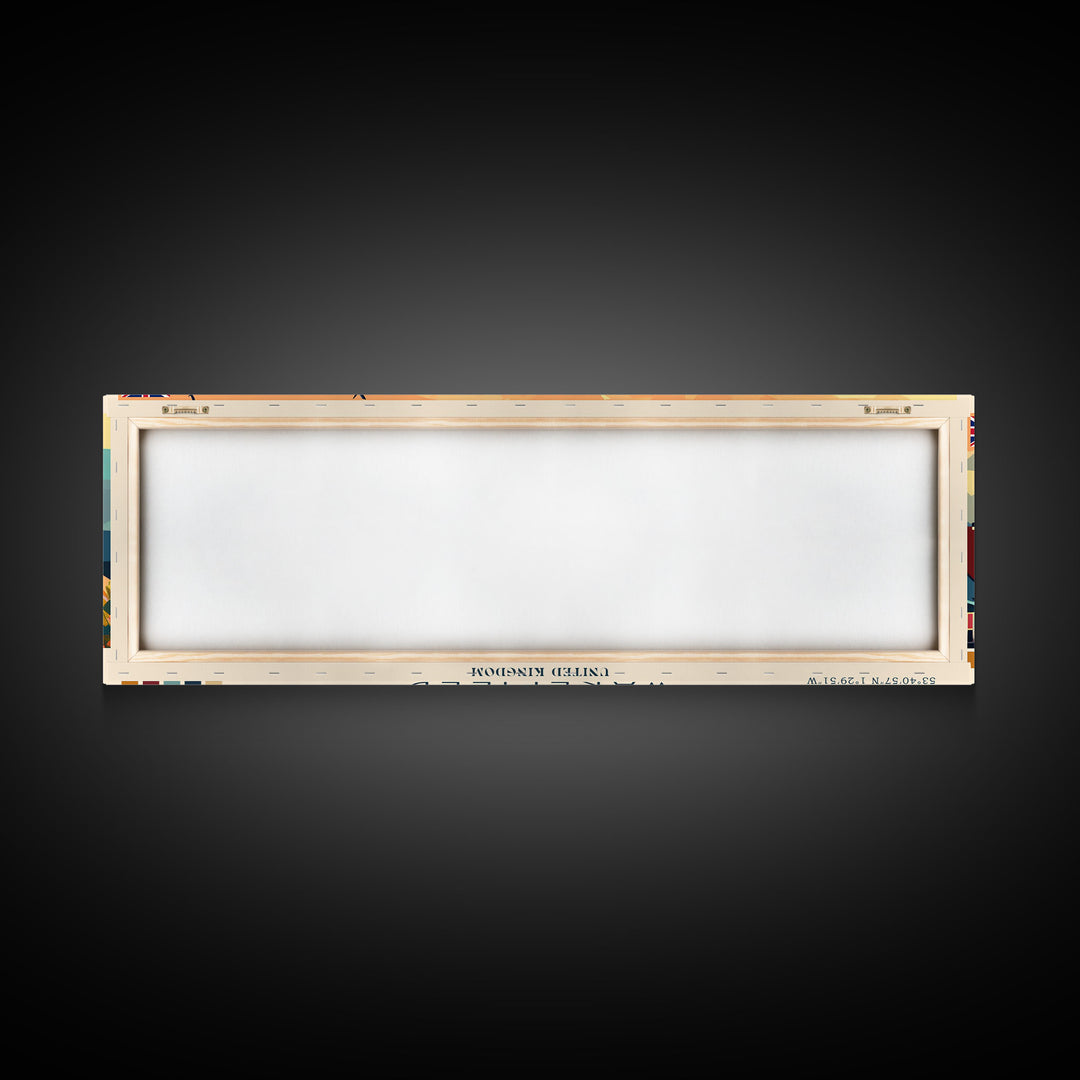 Wakefield United Kingdom Travel Print Wall Art, Panoramic City Art, Travel Art, Wall Decor, Vacation Gift, Framed Canvas Print Or Metal Art