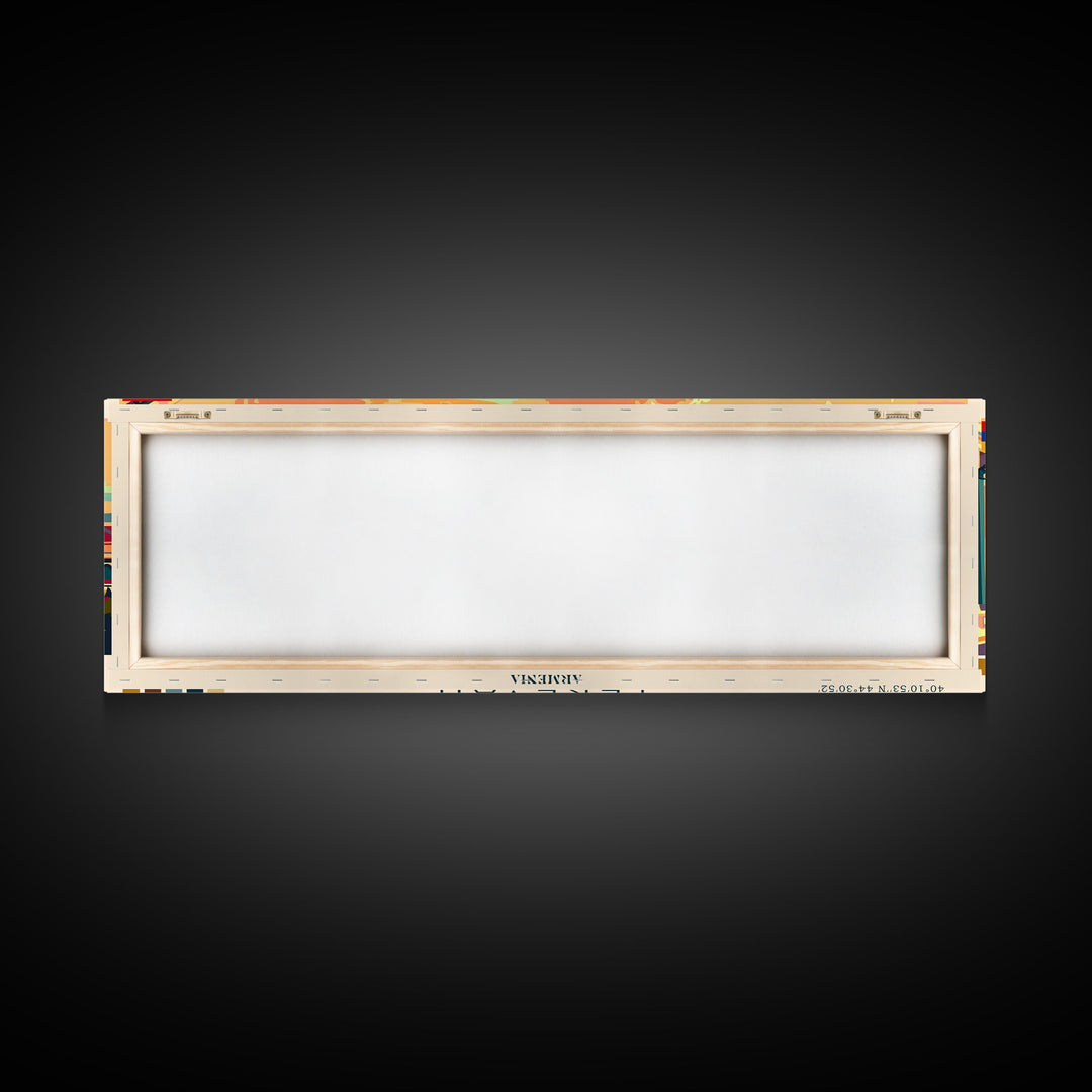 Yerevan Armenia Travel Art, City Art, Framed Canvas Print or Metal Wall Art, Europe Travel Poster, Panoramic Wall Art, Extra Wide Wall Art