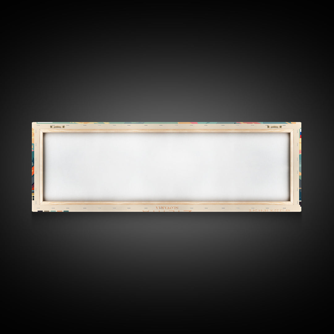 Zilina Slovakia Panoramic Travel Poster, Framed Canvas Print or Metal Wall Art, Travel Art, Home Decor, Panoramic Painting, Midcentury Art