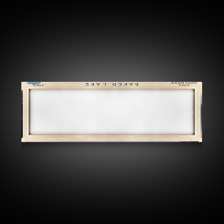 Baker Lake Panoramic Framed Canvas Print, Lake House Decor, Minimalist Art, Travel Poster, Scenic View, Nature Wall Art