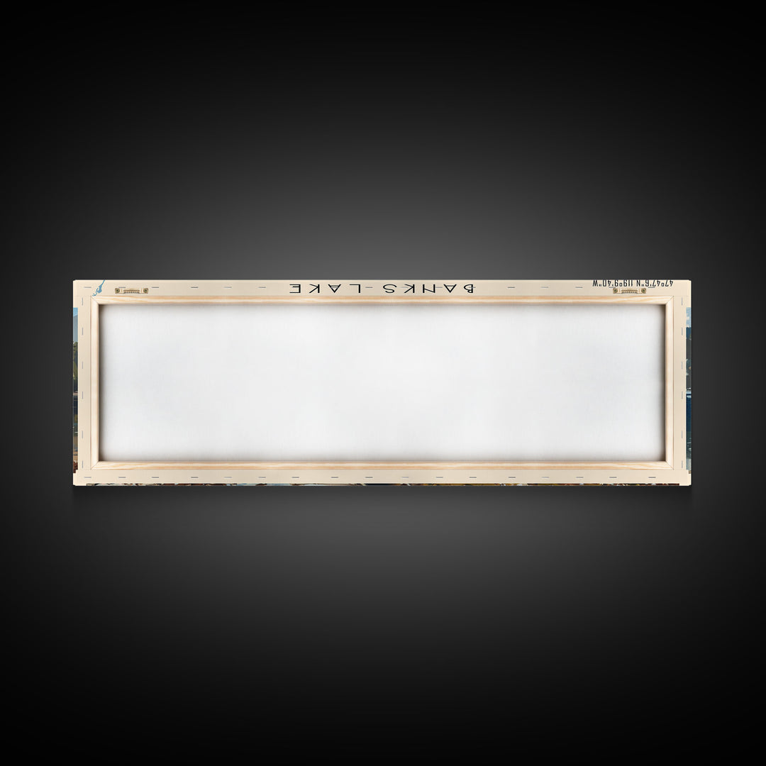 Banks Lake Washington Panoramic Framed Canvas Print, Lake House Decor, Rustic Art, Travel Poster, Scenic View, Home Decoration