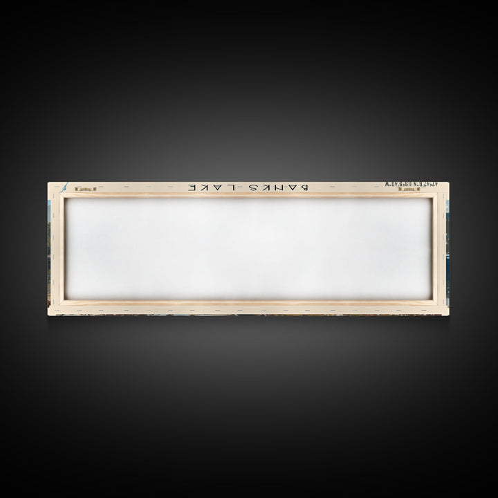 Banks Lake Washington Panoramic Framed Canvas Print, Lake House Decor, Rustic Art, Travel Poster, Scenic View, Home Decoration