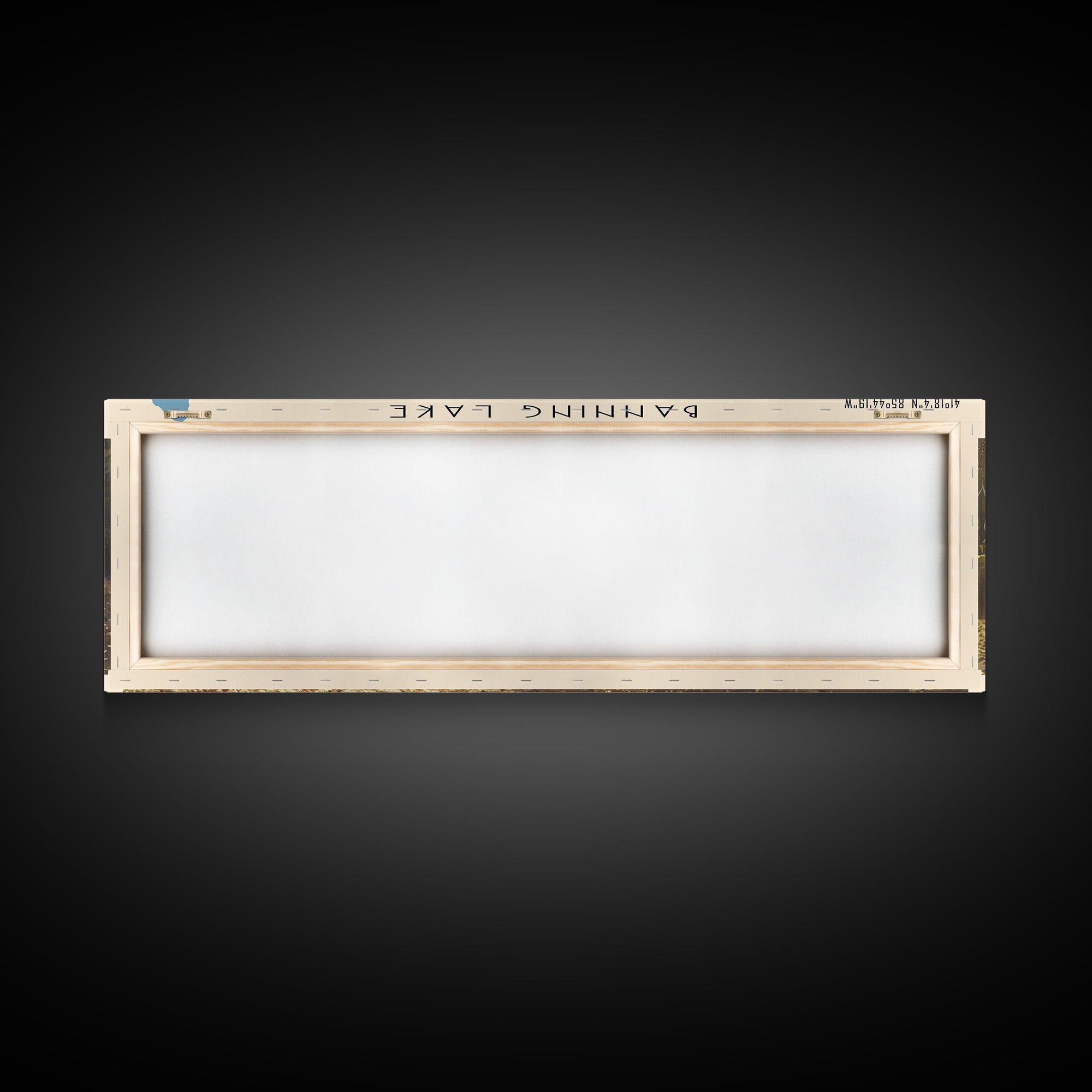 Banning Lake Indiana Framed Canvas Print, Lake House Decor, Panoramic Scenic Painting, Travel Poster, Rustic Art, Nature Wall Art