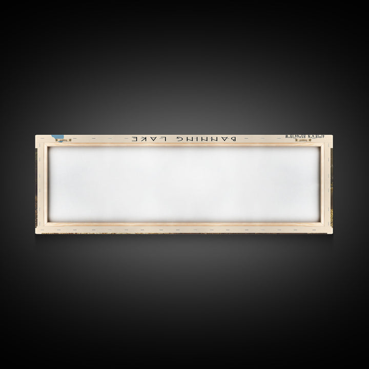 Banning Lake Indiana Framed Canvas Print, Lake House Decor, Panoramic Scenic Painting, Travel Poster, Rustic Art, Nature Wall Art