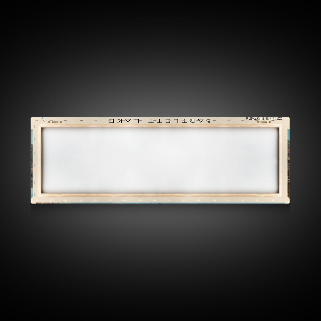 Bartlett Lake Arizona Framed Canvas Print, Panoramic Lake House Art, Scenic Painting, Travel Poster, Minimalist Wall Art, Home Decor