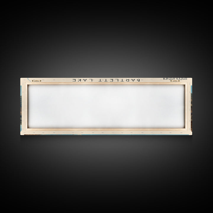 Bartlett Lake Arizona Framed Canvas Print, Panoramic Lake House Art, Scenic Painting, Travel Poster, Minimalist Wall Art, Home Decor