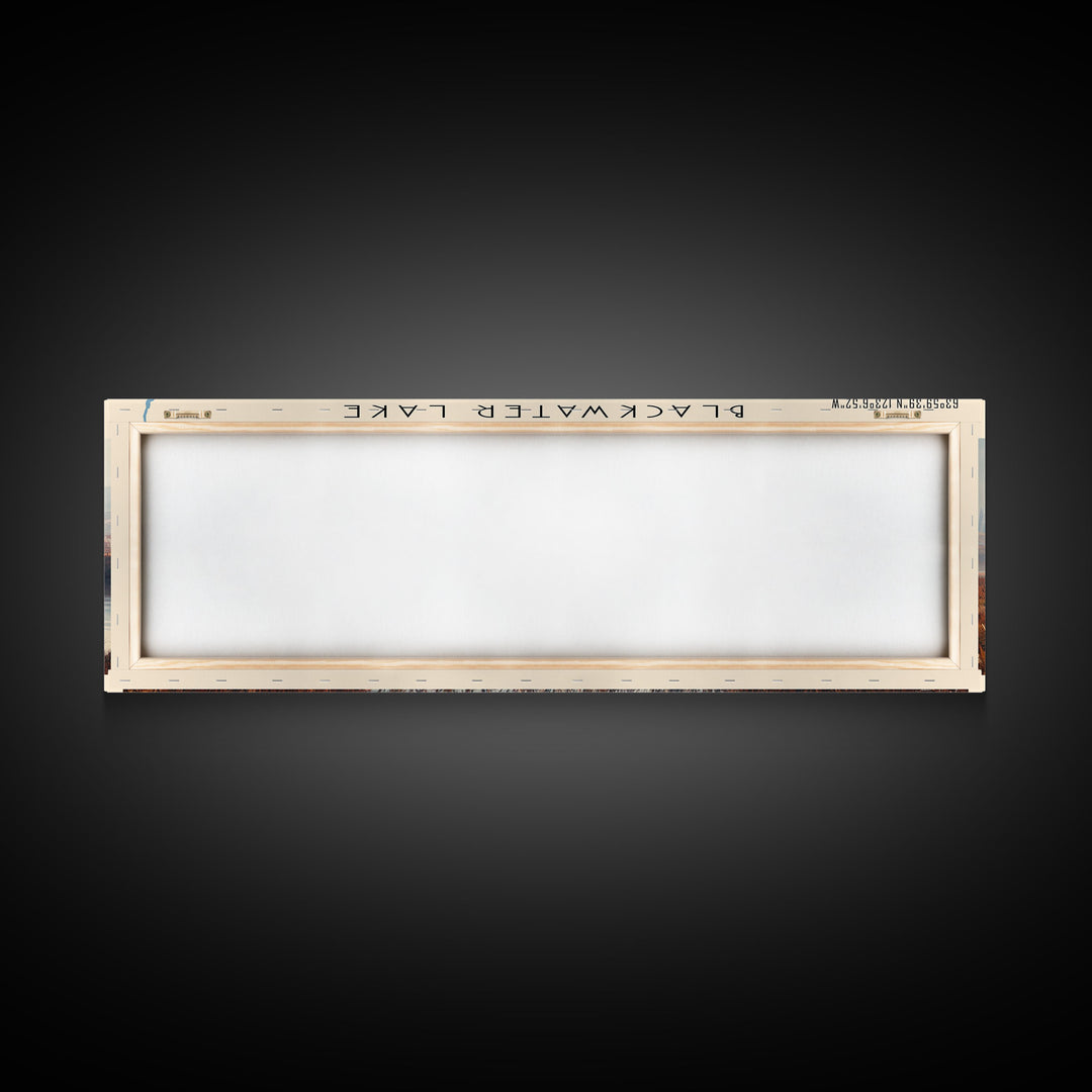 Blackwater Lake Framed Canvas Print, Lake House Decor, Panoramic Scenic View, Travel Poster, Minimalist Art, Lake Painting