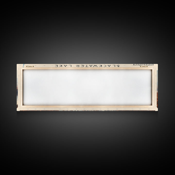Blackwater Lake Framed Canvas Print, Lake House Decor, Panoramic Scenic View, Travel Poster, Minimalist Art, Lake Painting