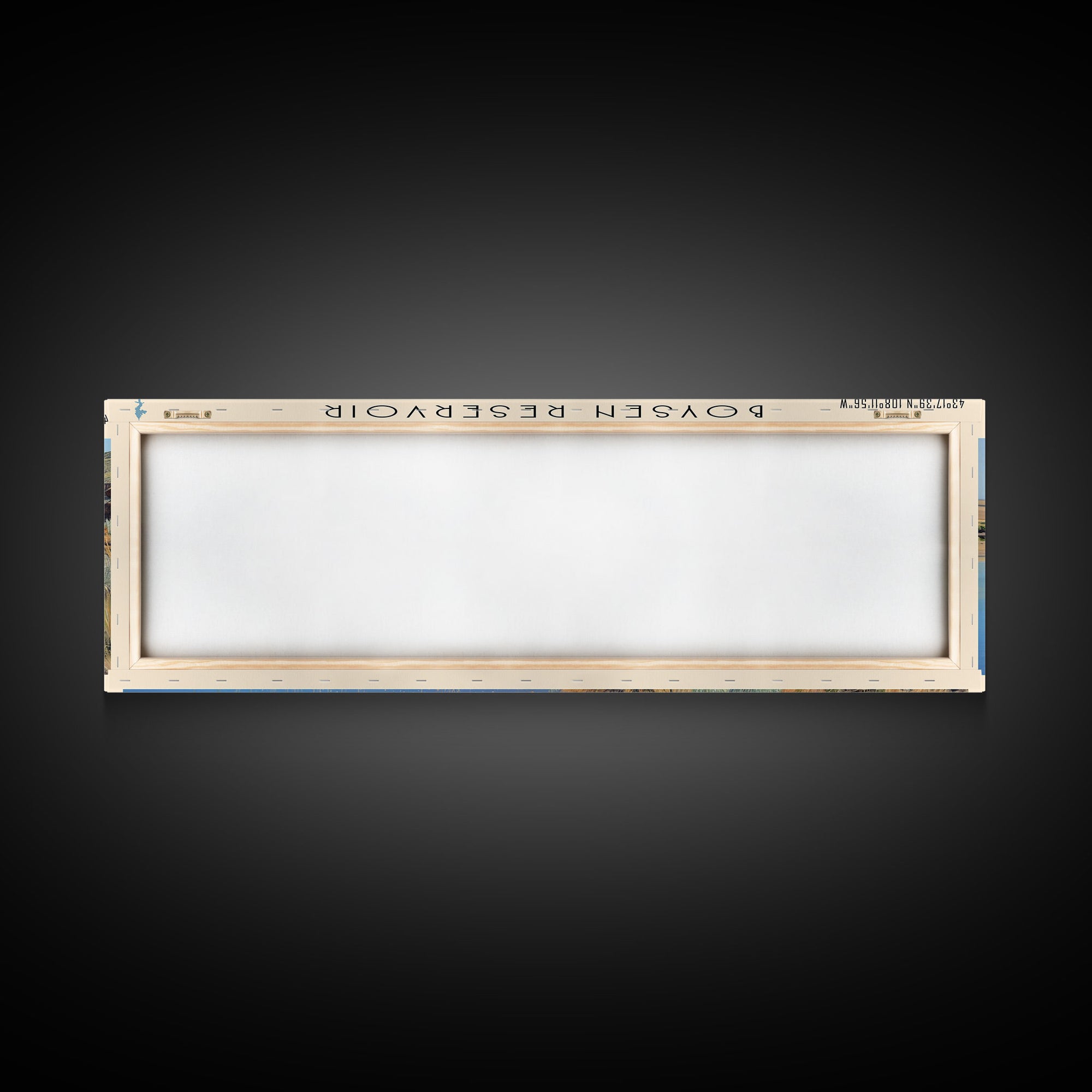 Boysen Reservoir Wyoming Framed Canvas Print, Lake House Art, Panoramic Wall Art, Travel Poster, Minimalist Lake Painting, Home Decor