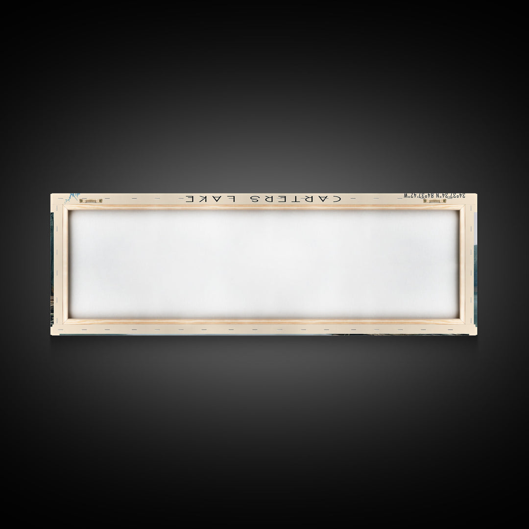 Carters Lake Georgia Framed Canvas Print, Panoramic Lake House Decor, Wall Art, Travel Poster, Rustic Lake Painting, Nature Art