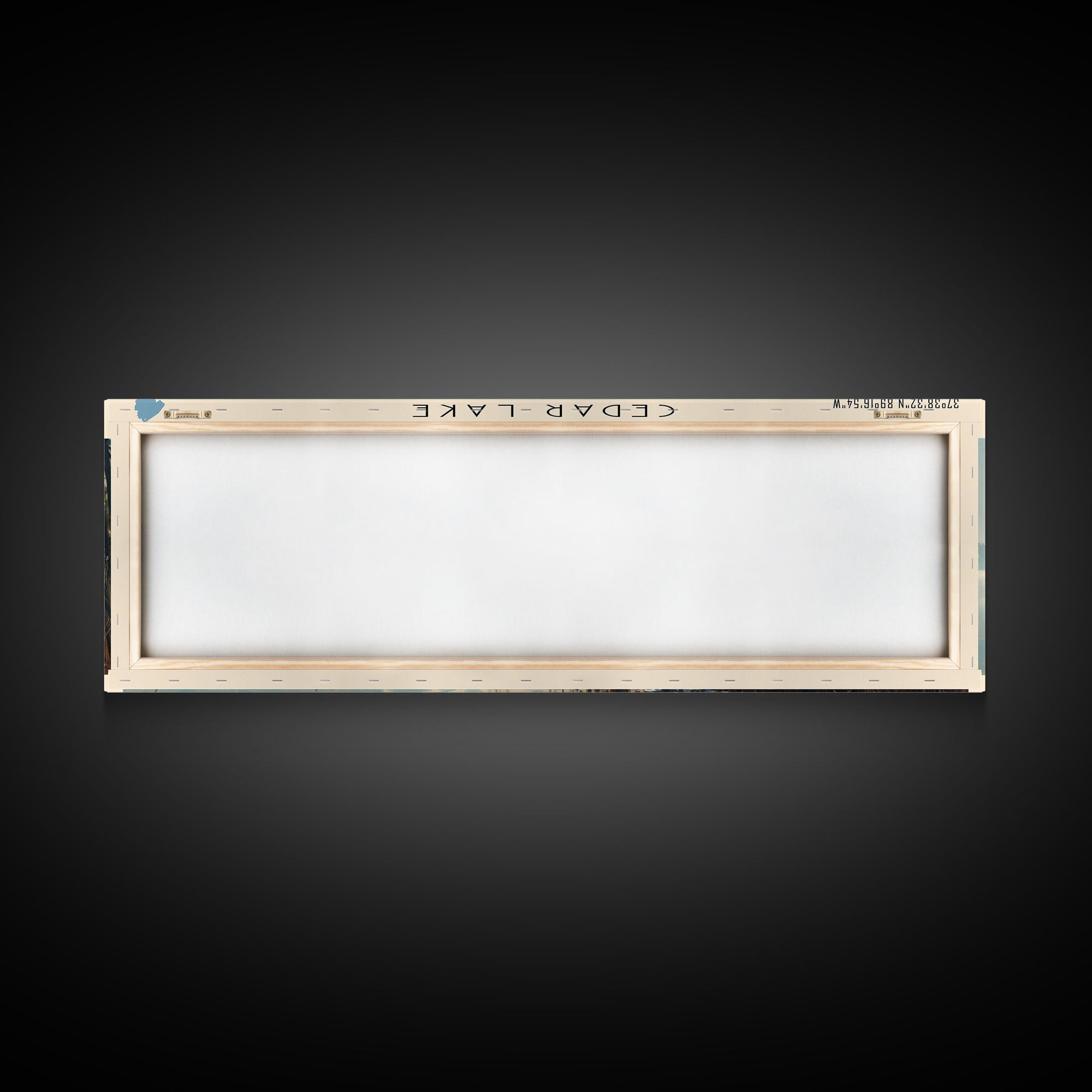 Cedar Lake Illinois Framed Canvas Print, Lake House Art, Panoramic Wide Art, Travel Poster, Minimalist Lake Painting, Home Decor