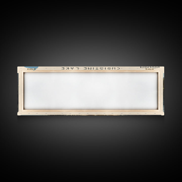 Christine Lake New Hampshire Framed Canvas Print, Lake House Art, Panoramic Wide Art, Travel Poster, Rustic Lake Painting, Home Decor
