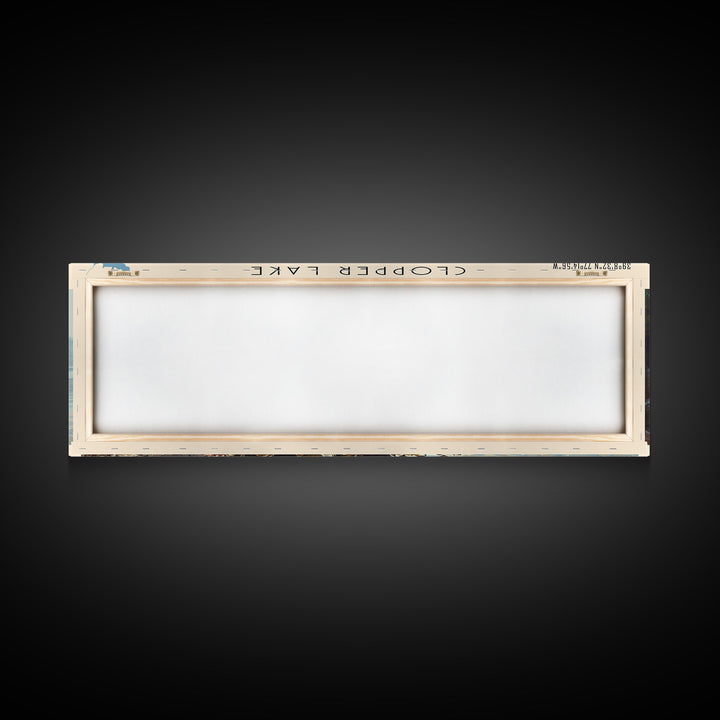 Clopper Lake Maryland Framed Canvas Print, Lake House Art, Panoramic Wide Art, Travel Poster, Minimalist Lake Painting, Home Decor