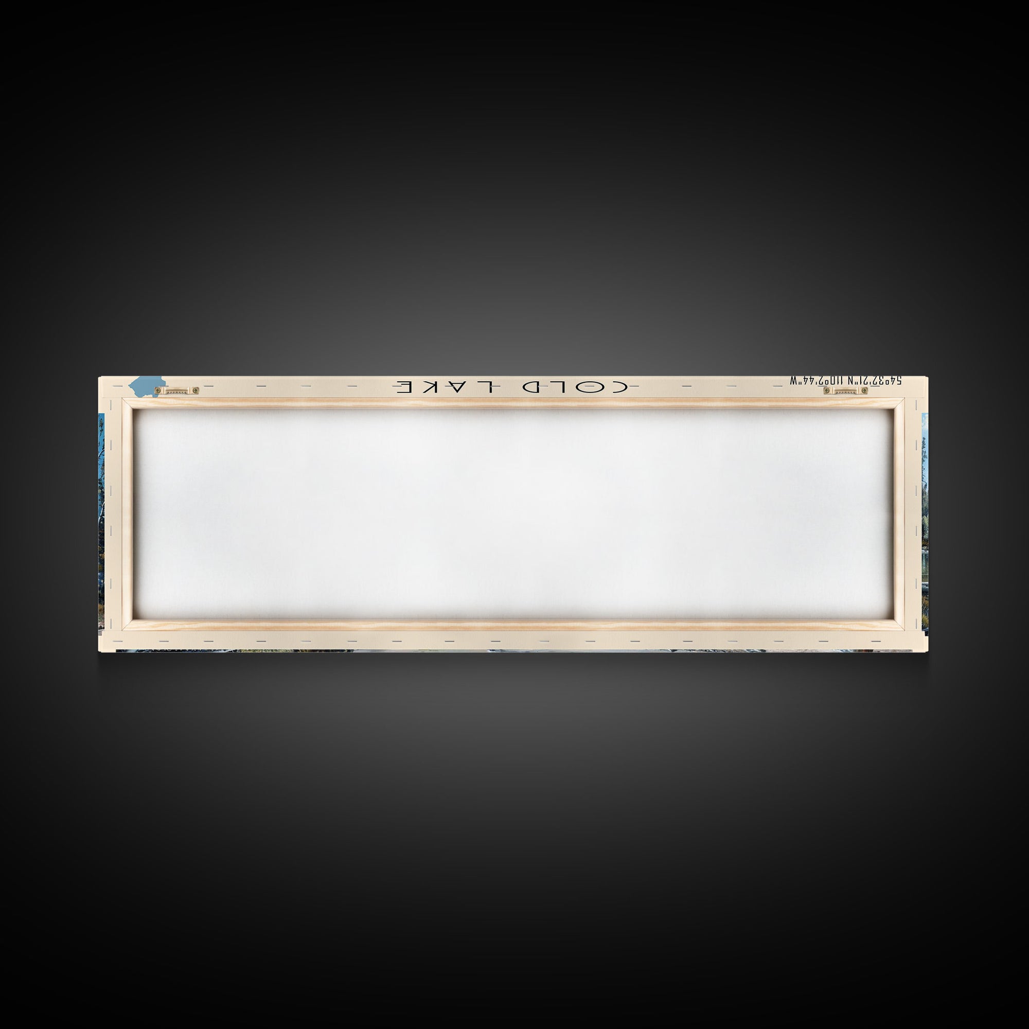 Cold Lake Framed Canvas Print, Lake House Art, Panoramic Wide Art, Travel Poster, Modern Lake Painting, Home Decor