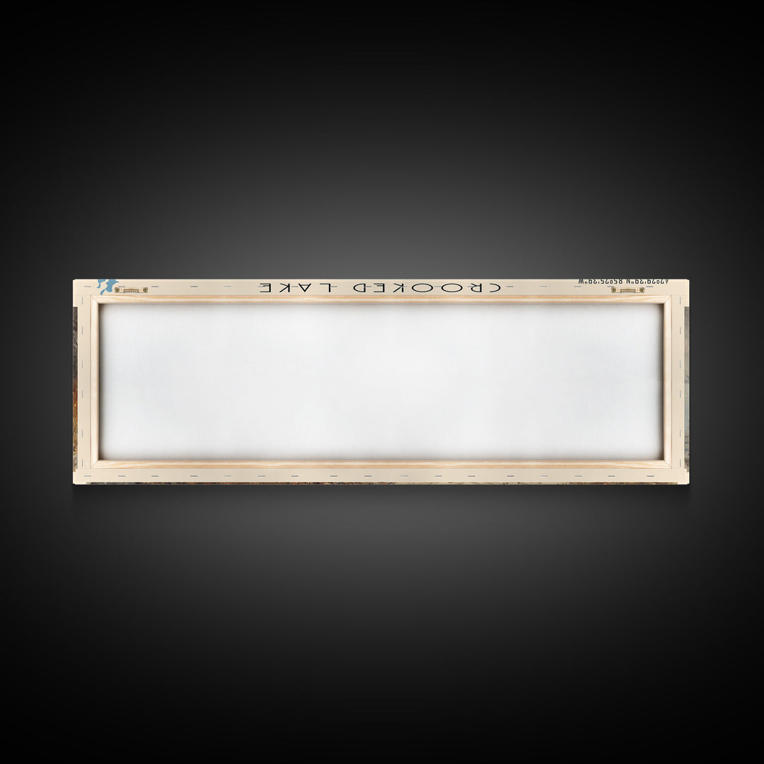 Crooked Lake Michigan Framed Canvas Print, Lake House Art, Panoramic Wall Art, Travel Poster, Minimalist Lake Painting, Home Decor