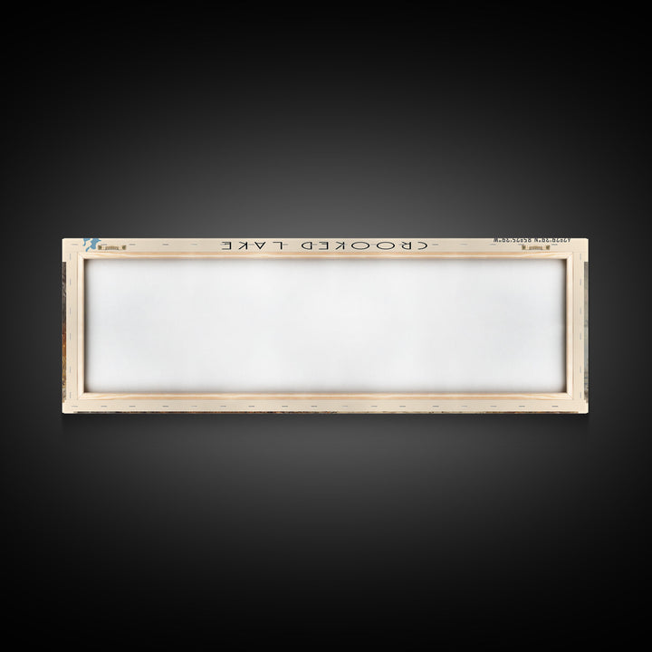 Crooked Lake Michigan Framed Canvas Print, Lake House Art, Panoramic Wall Art, Travel Poster, Minimalist Lake Painting, Home Decor