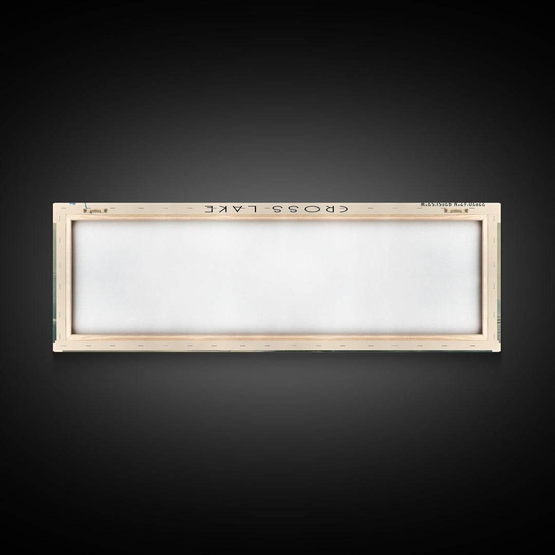 Crooked Lake Michigan Framed Canvas Print, Lake House Art, Panoramic Wall Art, Travel Poster, Minimalist Lake Painting, Home Decor