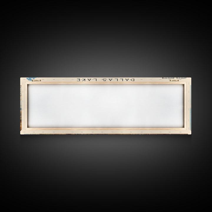 Dallas Lake Indiana Framed Canvas Print, Lake House Decor, Panoramic Wall Art, Travel Poster, Rustic Lake Painting, Home Decor