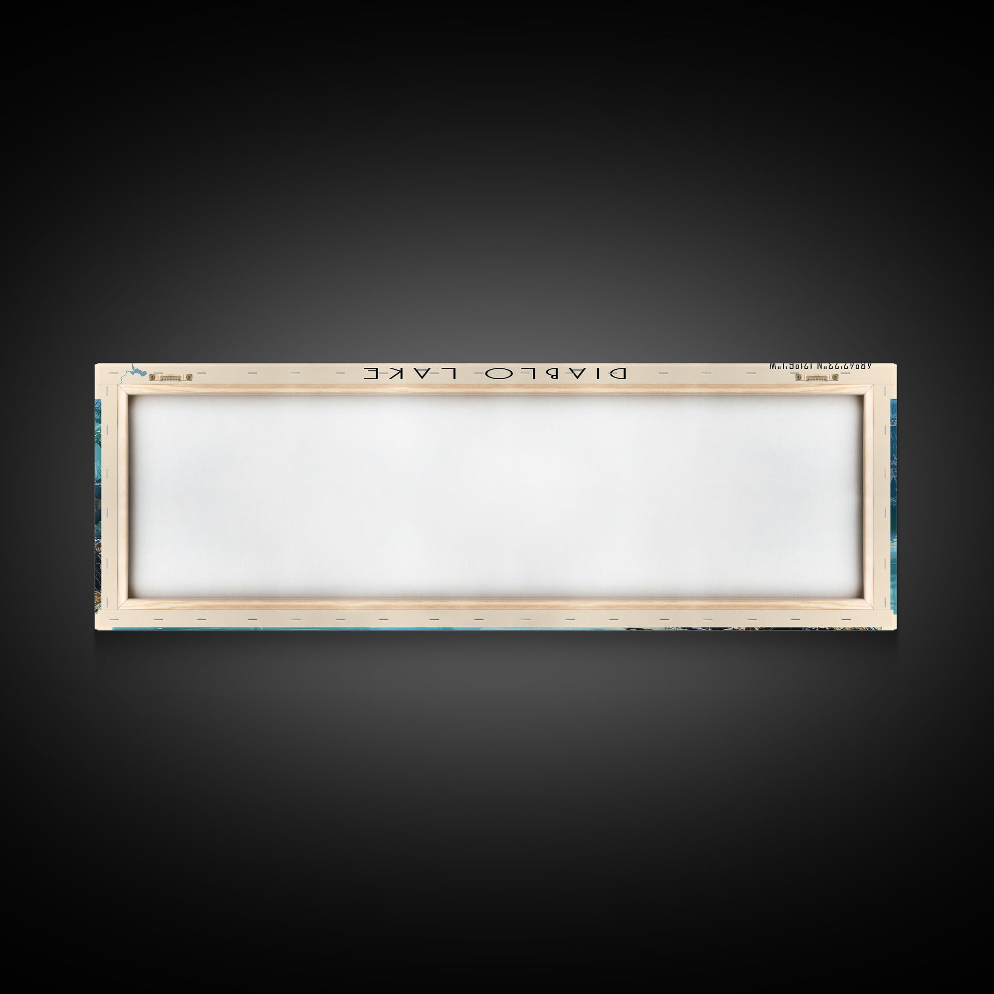 Diablo Lake Washington Framed Canvas Print, Lake House Art, Panoramic Wall Art, Travel Poster, Minimalist Lake Painting, Home Decor