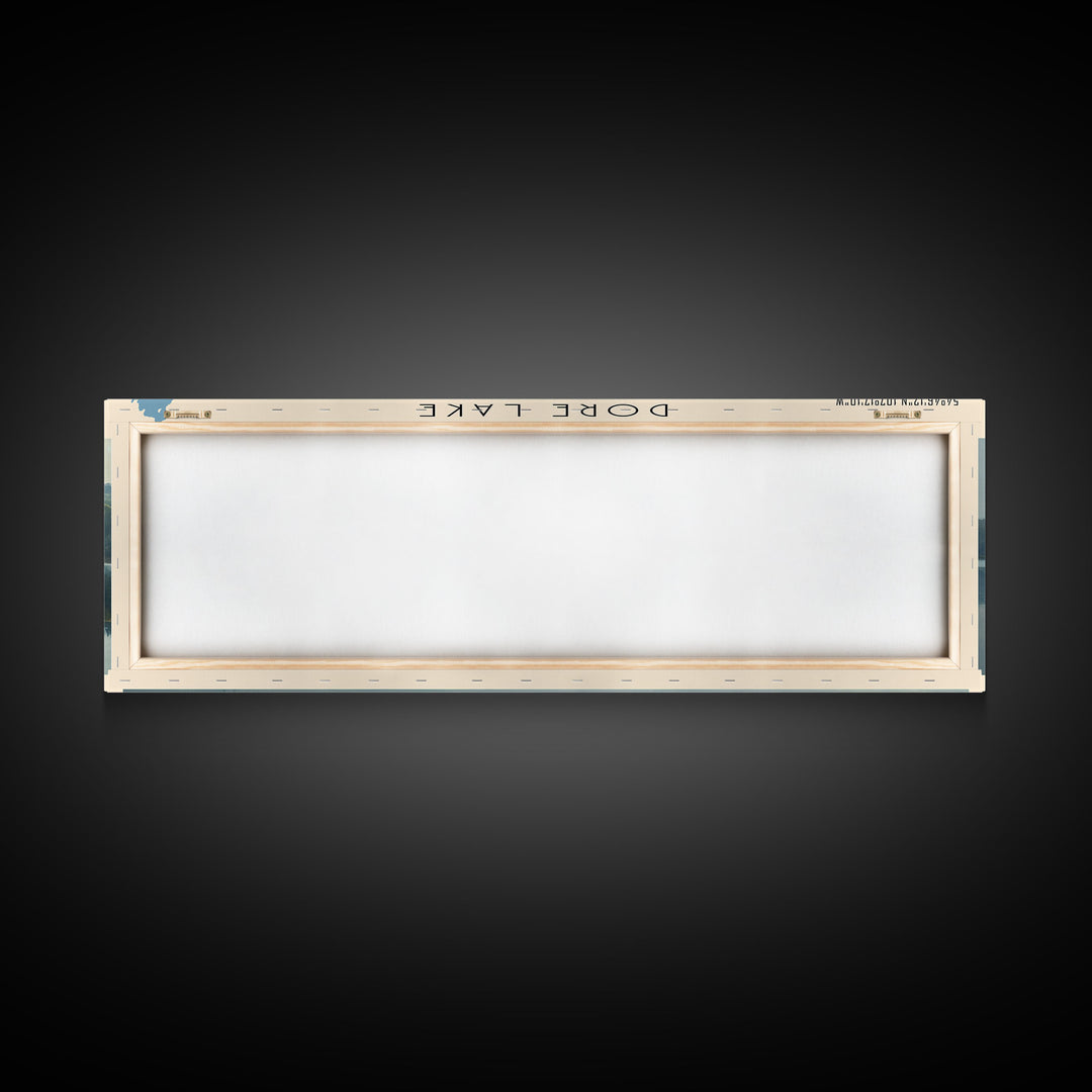 Dore Lake Framed Canvas Print, Lake House Decor, Panoramic Wall Art, Travel Poster, Rustic Lake Painting, Home Decor