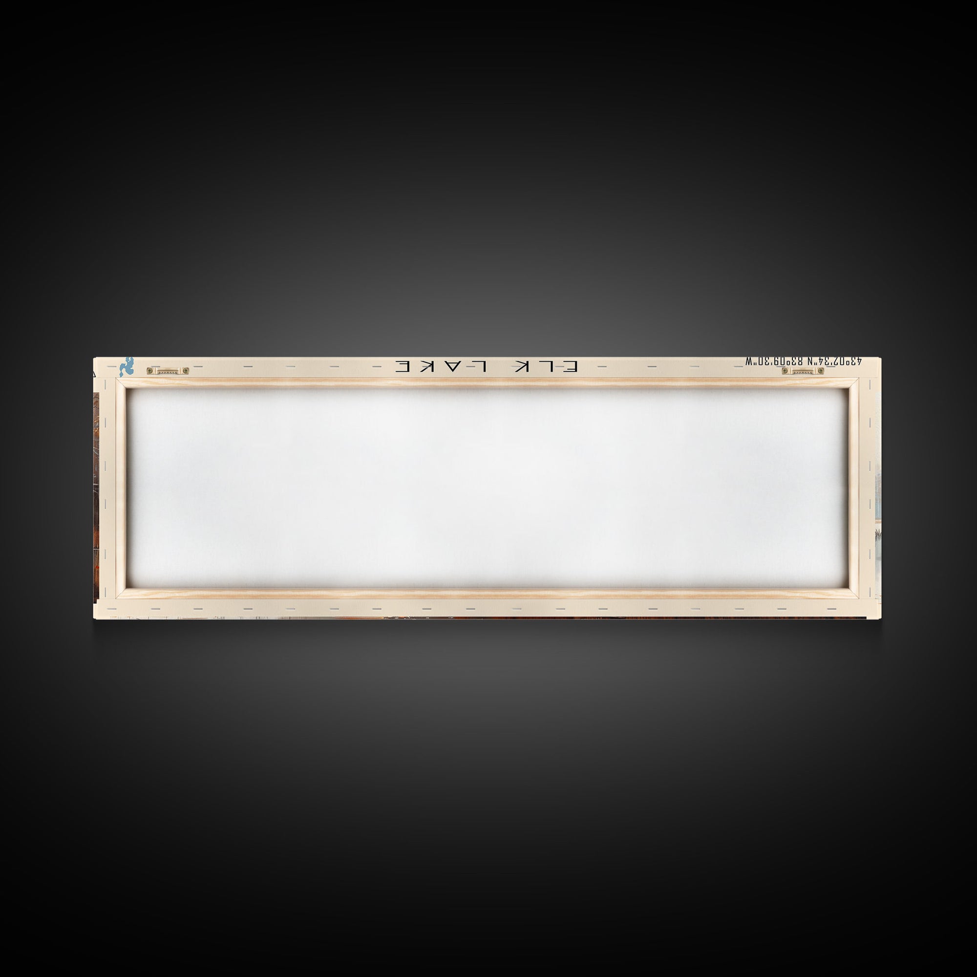 Elk Lake Michigan Framed Canvas Print, Lake House Art, Panoramic Wall Art, Travel Poster, Minimalist Lake Painting, Home Decor