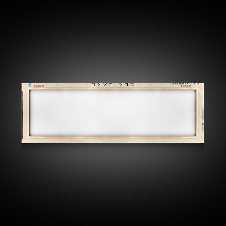 Elk Lake Michigan Framed Canvas Print, Lake House Art, Panoramic Wall Art, Travel Poster, Minimalist Lake Painting, Home Decor