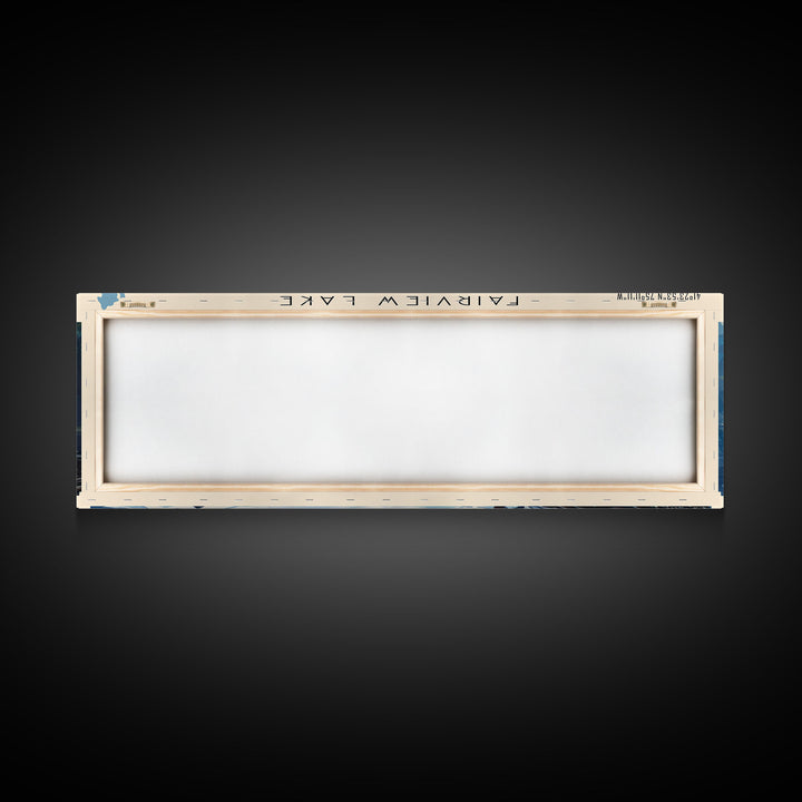 Fairview Lake Pennsylvania Framed Canvas Print, Lake House Decor, Panoramic Wall Art, Travel Poster, Rustic Lake Painting, Home Decor