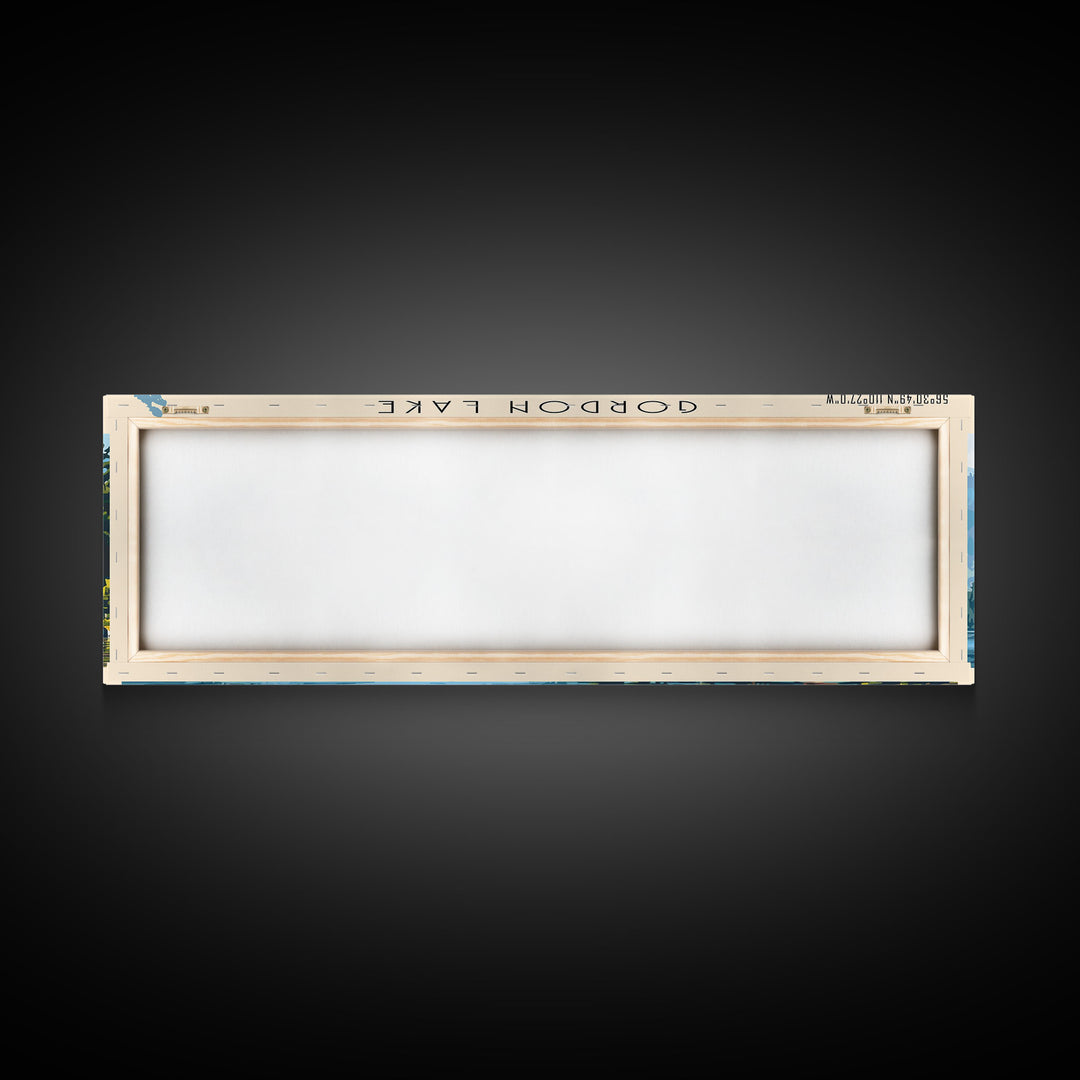 Gordon Lake Framed Canvas Print, Panoramic Lake House Decor, Wall Art, Travel Poster, Tranquil Lake Painting, Nature Art