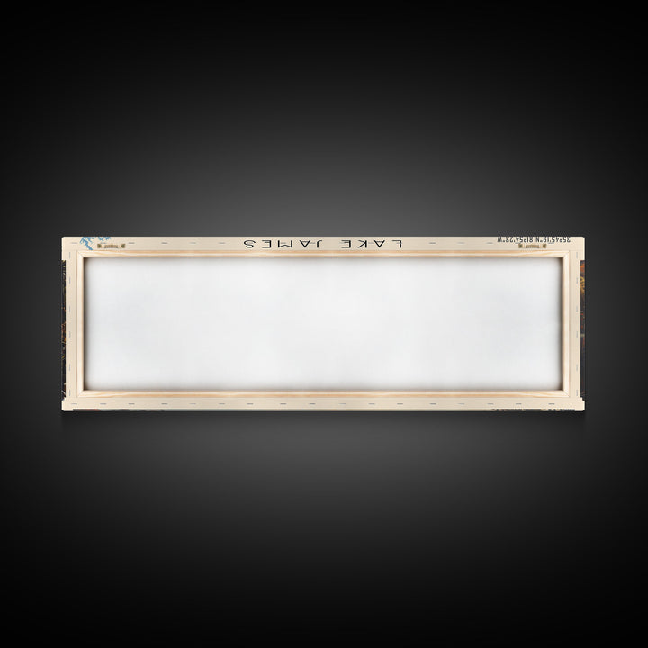 Lake James North Carolina Framed Canvas Print, Lake House Decor, Panoramic Wall Art, Travel Poster, Scenic Lake Painting, Nature Art