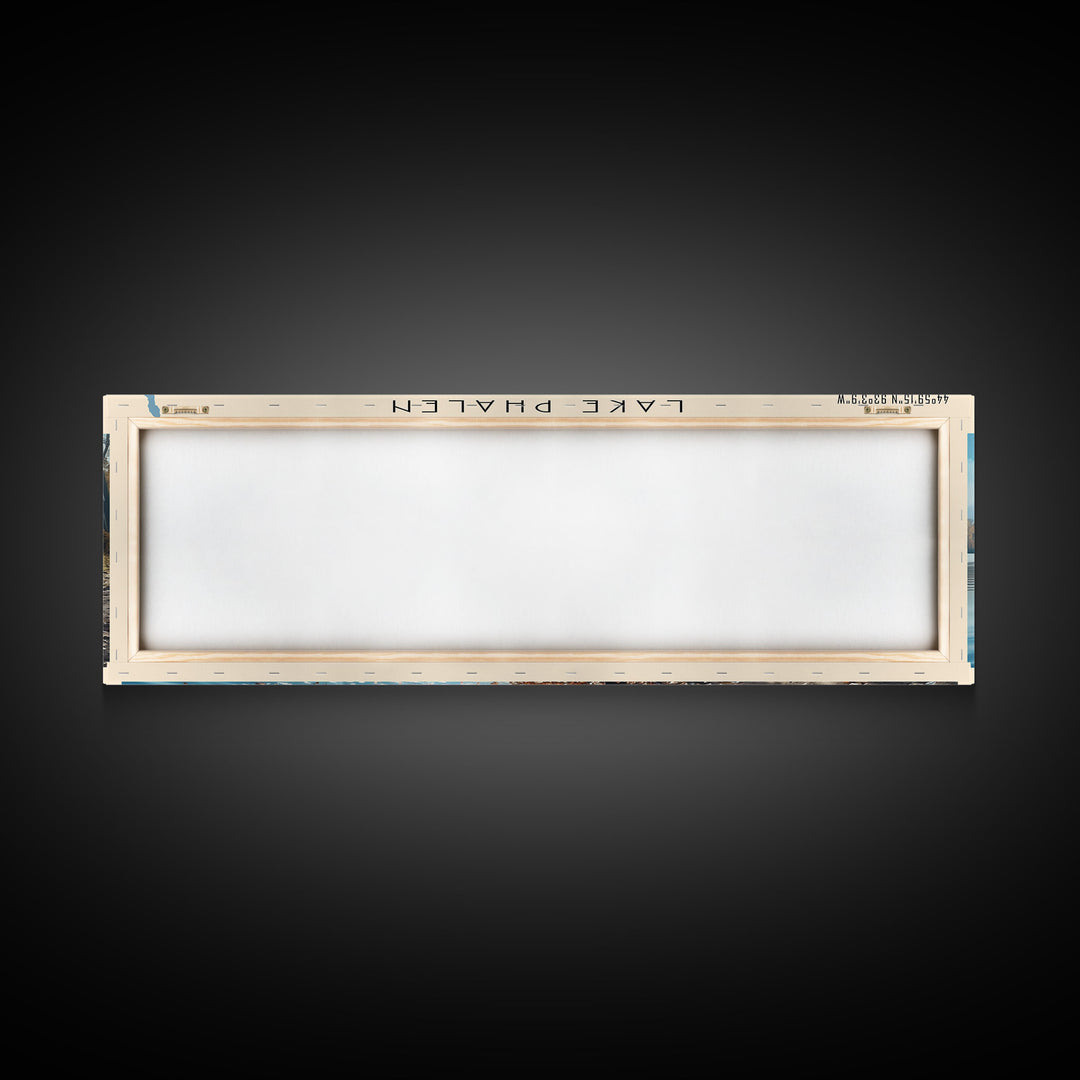 Lake Phalen Minneapolis Framed Canvas Print, Lake House Decor, Panoramic Wall Art, Travel Poster, Serene Landscape Painting, Rustic Art