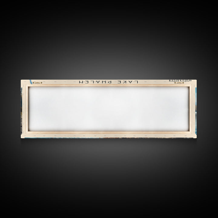 Lake Phalen Minneapolis Framed Canvas Print, Lake House Decor, Panoramic Wall Art, Travel Poster, Serene Landscape Painting, Rustic Art
