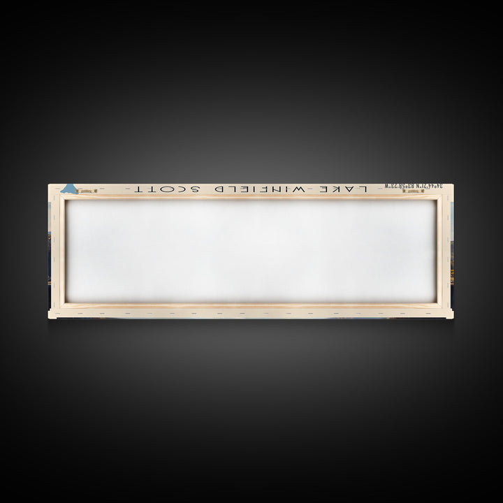 Lake Winfield Scott Georgia Framed Canvas Print, Lake House Decor, Panoramic Wall Art, Travel Poster, Scenic Landscape Painting, Rustic Art