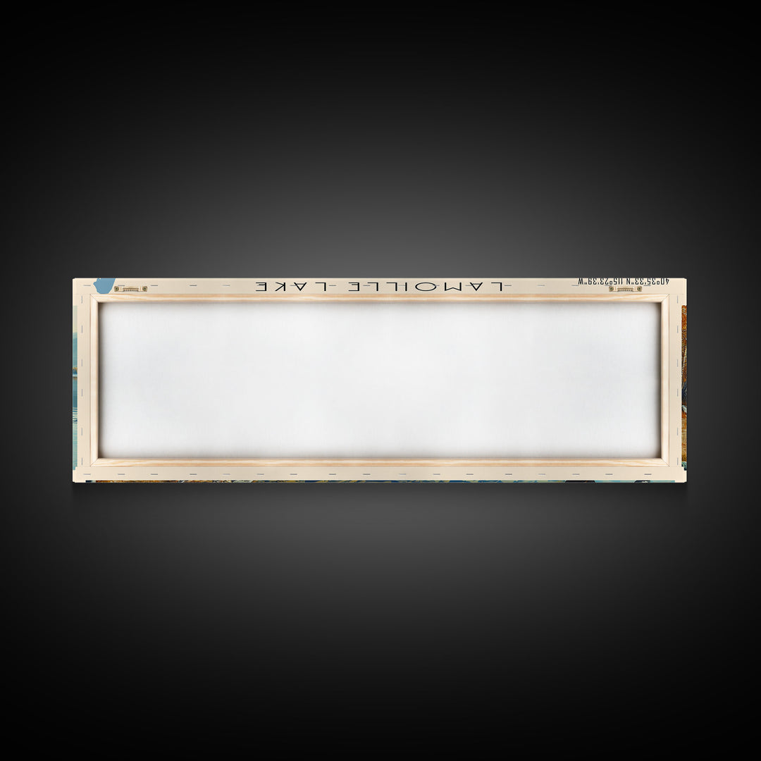 Lamoille Lake Nevada Framed Canvas Print, Lake House Decor, Panoramic Wall Art, Travel Poster, Scenic Landscape Painting, Rustic Art