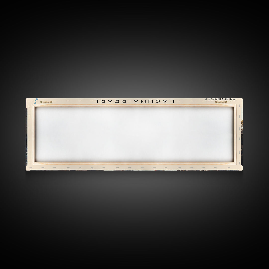 Perlas Framed Canvas Print, Lake House Decor, Panoramic Travel Poster, Landscape Painting, Bedroom Decor
