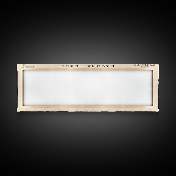 Perlas Framed Canvas Print, Lake House Decor, Panoramic Travel Poster, Landscape Painting, Bedroom Decor