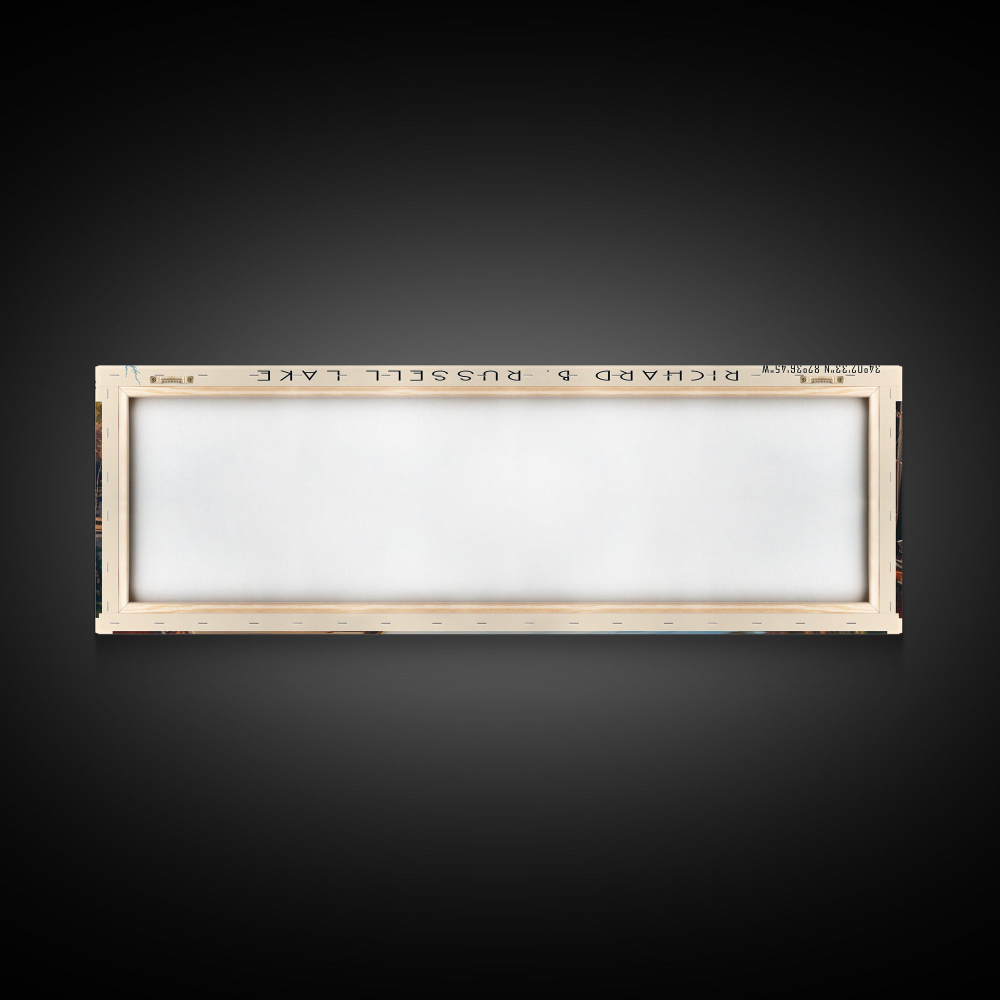 Richard B. Russell Lake Georgia Framed Canvas Print, Lake House Decor, Wall Art, Panoramic Travel Poster, Scenic Landscape Painting, Bedroom Decor