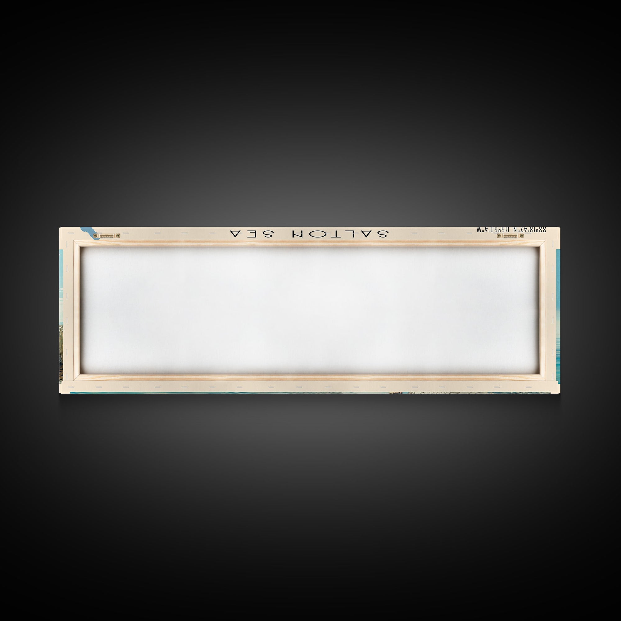 Salton Sea Framed Canvas Print, Lake House Decor, Panoramic Wall Art, Travel Poster, Unique Lake Painting, Modern Art