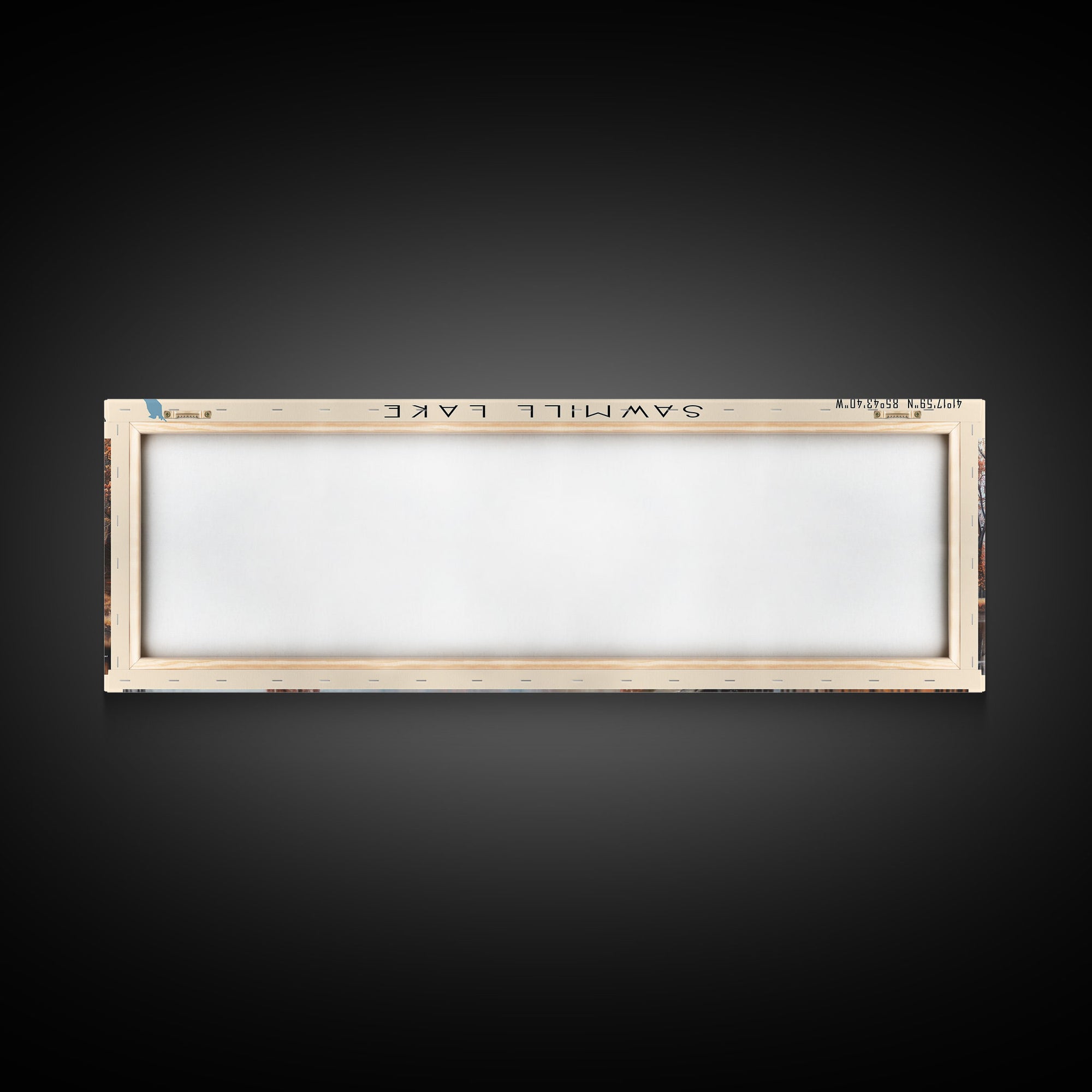 Sawmill Lake Indiana Framed Canvas Print, Lake House Decor, Panoramic Wall Art, Travel Poster, Serene Lake Painting, Bedroom Decor