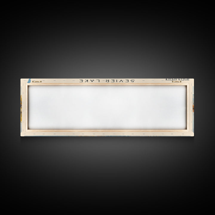 Sevier Lake Utah Panoramic Framed Canvas Print, Lake House Decor, Wall Art, Travel Poster, Tranquil Landscape, Modern Art