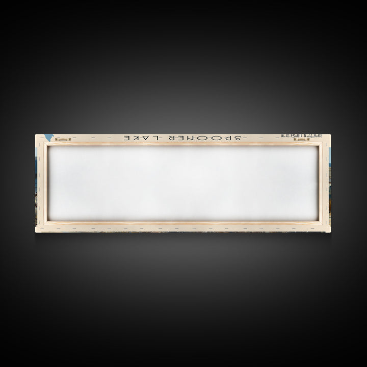 Spooner Lake Nevada Panoramic Framed Canvas Print, Lake House Decor, Wall Art, Travel Poster, Serene Lake Painting, Modern Art