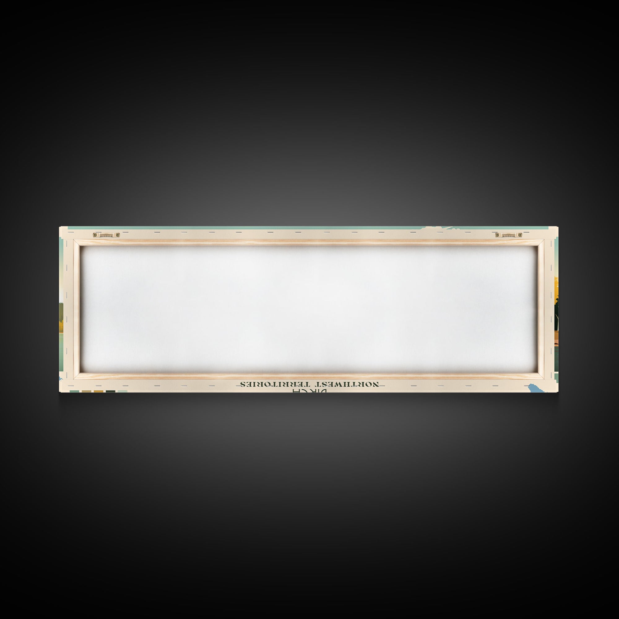 Birch Northwest Territories Framed Canvas Print, Panoramic Wall Art, Midcentury Modern, Pop Art, Travel Poster, Scenic Living Room Decor, Lake House Art