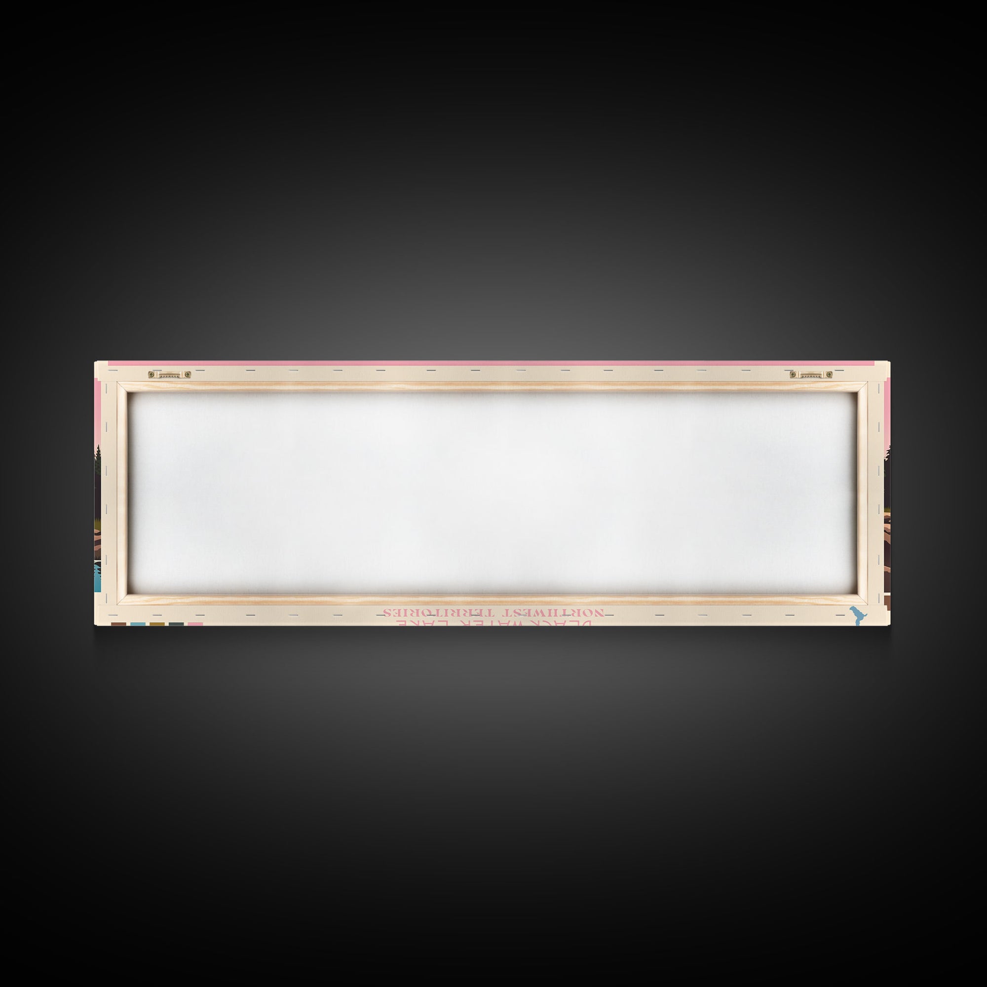 Blackwater Lake Northwest Territories Framed Canvas Print, Panoramic Wall Art, Midcentury Modern, Pop Art, Travel Poster, Scenic Living Room Art, Lake House Decor