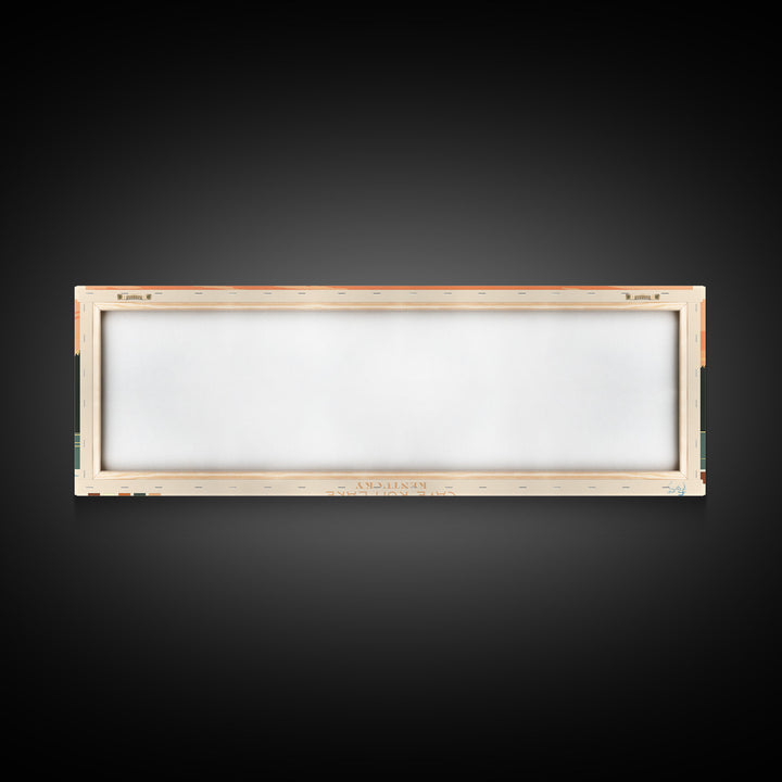 Cave Run Lake Kentucky Framed Canvas Print, Midcentury Modern Panoramic Wall Art, Living Room Decor, Pop Art, Travel Poster Art, Nature Art, Lake House Decor